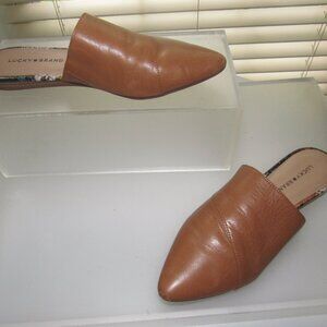 Lucky Brand Tan Leather Mules
